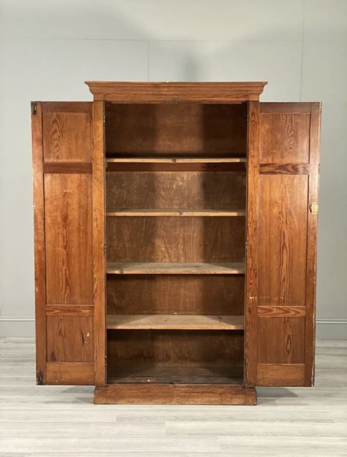 LARGE PITCH PINE SCHOOL CUPBOARD BY R DENHAM CO - ADDITIONAL PHOTO 2