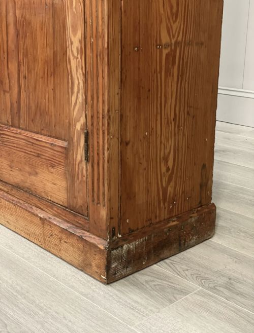 LARGE PITCH PINE SCHOOL CUPBOARD BY R DENHAM CO - ADDITIONAL PHOTO 7