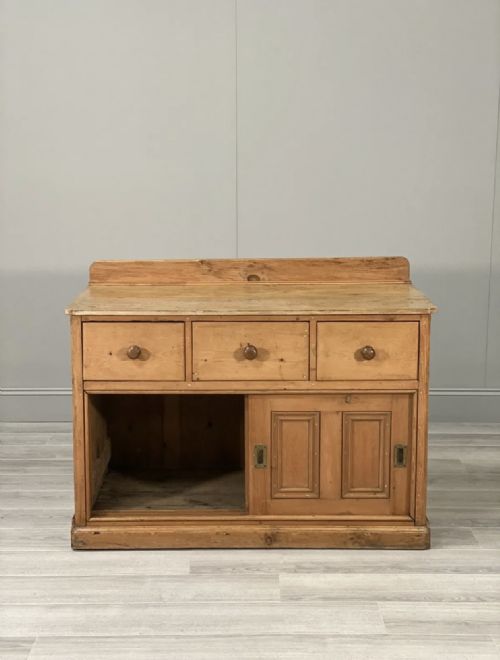 19TH CENTURY PINE SIDEBOARD SERVER WITH SLIDING DOORS - ADDITIONAL PHOTO 6