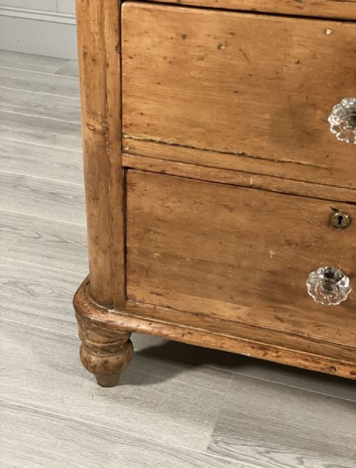 VICTORIAN FARMHOUSE PINE CHEST OF DRAWERS - ADDITIONAL PHOTO 5