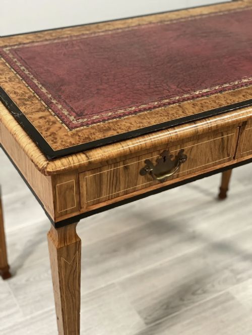 19TH CENTURY BURR WALNUT WRITING DESK - ADDITIONAL PHOTO 3