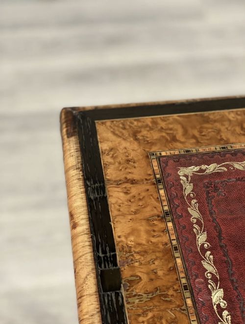 19TH CENTURY BURR WALNUT WRITING DESK - ADDITIONAL PHOTO 6