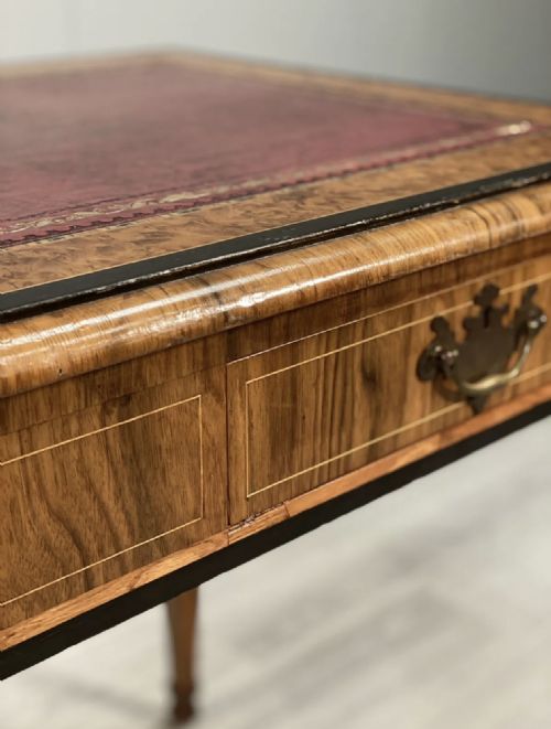 19TH CENTURY BURR WALNUT WRITING DESK - ADDITIONAL PHOTO 7