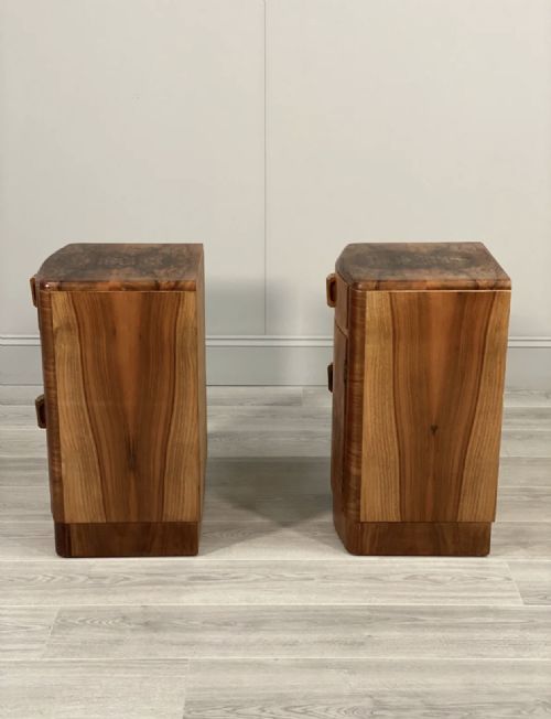 PAIR OF ART DECO BURR WALNUT BEDSIDE CABINETS - ADDITIONAL PHOTO 8