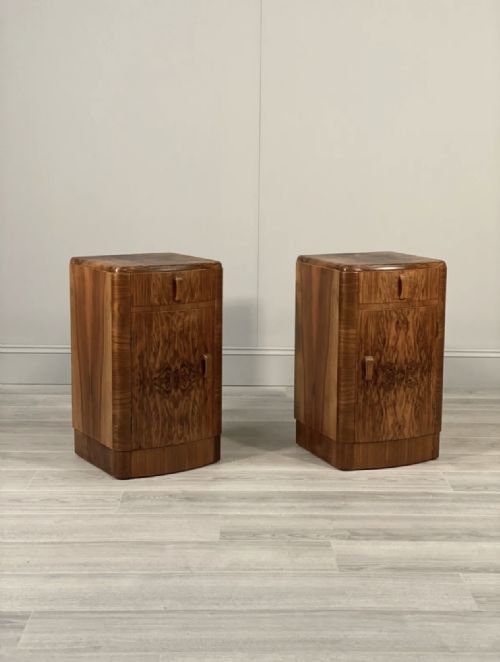 PAIR OF ART DECO BURR WALNUT BEDSIDE CABINETS - ADDITIONAL PHOTO 11
