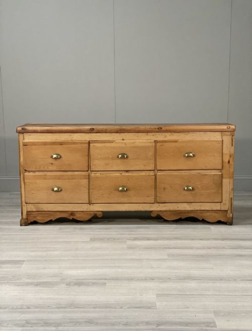 19th century pine bank of drawers - CATEGORY: ANTIQUE SIDEBOARDS - DATED 19TH CENTURY