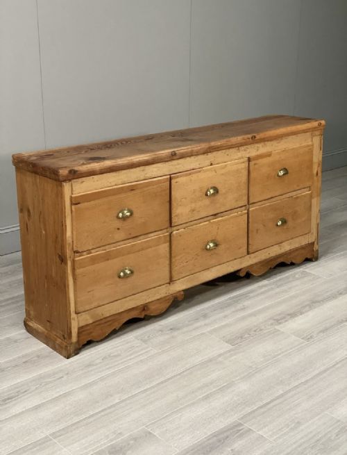 19TH CENTURY PINE BANK OF DRAWERS - ADDITIONAL PHOTO 1