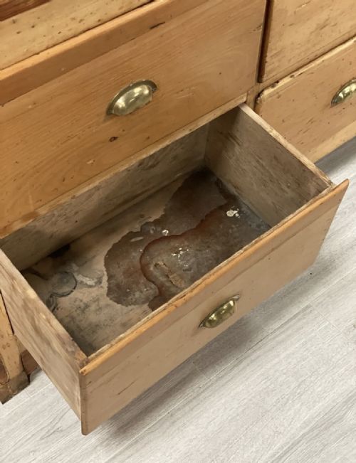 19TH CENTURY PINE BANK OF DRAWERS - ADDITIONAL PHOTO 5