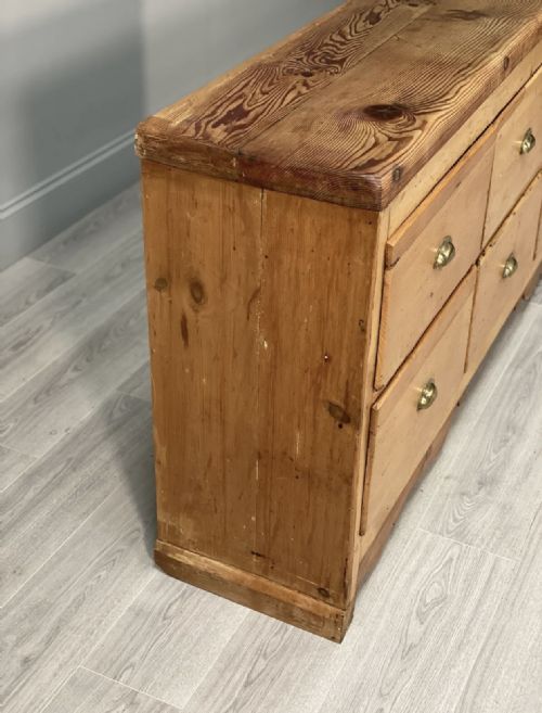 19TH CENTURY PINE BANK OF DRAWERS - ADDITIONAL PHOTO 6