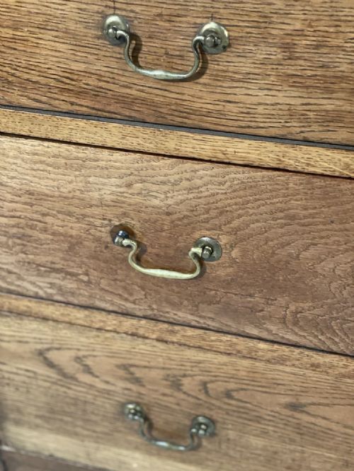 EARLY 20TH CENTURY OAK BANK OF DRAWERS - ADDITIONAL PHOTO 8