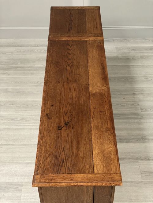 EARLY 20TH CENTURY OAK BANK OF DRAWERS - ADDITIONAL PHOTO 9