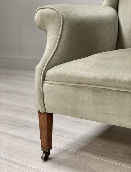 A PAIR OF PETITE EDWARDIAN WINGBACK ARMCHAIRS - ADDITIONAL PHOTO 4