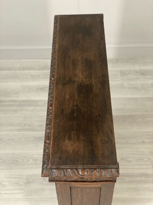 19TH CENTURY CARVED OAK CUPBOARD - ADDITIONAL PHOTO 8