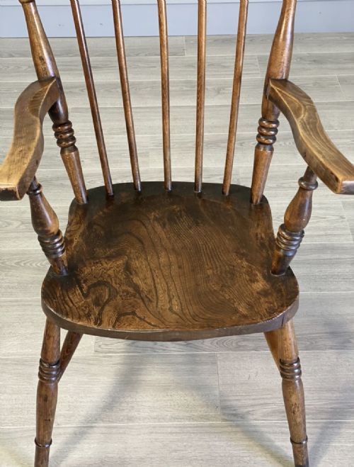 19TH CENTURY HIGH BACK ELM WINDSOR CHAIR - ADDITIONAL PHOTO 2