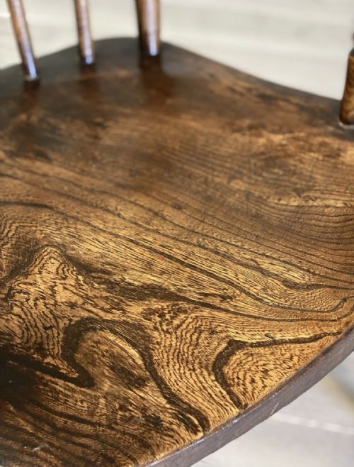 19TH CENTURY HIGH BACK ELM WINDSOR CHAIR - ADDITIONAL PHOTO 4
