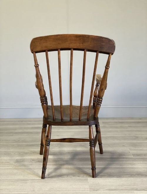 19TH CENTURY HIGH BACK ELM WINDSOR CHAIR - ADDITIONAL PHOTO 6