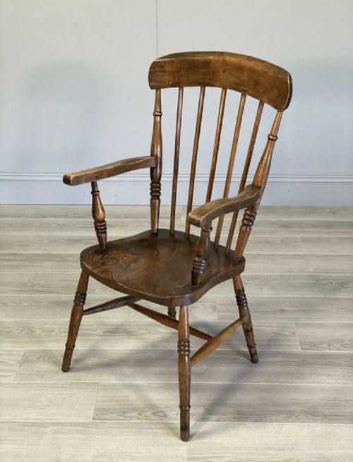 19TH CENTURY HIGH BACK ELM WINDSOR CHAIR - ADDITIONAL PHOTO 7