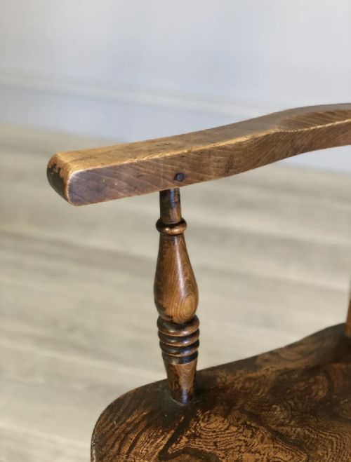 19TH CENTURY HIGH BACK ELM WINDSOR CHAIR - ADDITIONAL PHOTO 8