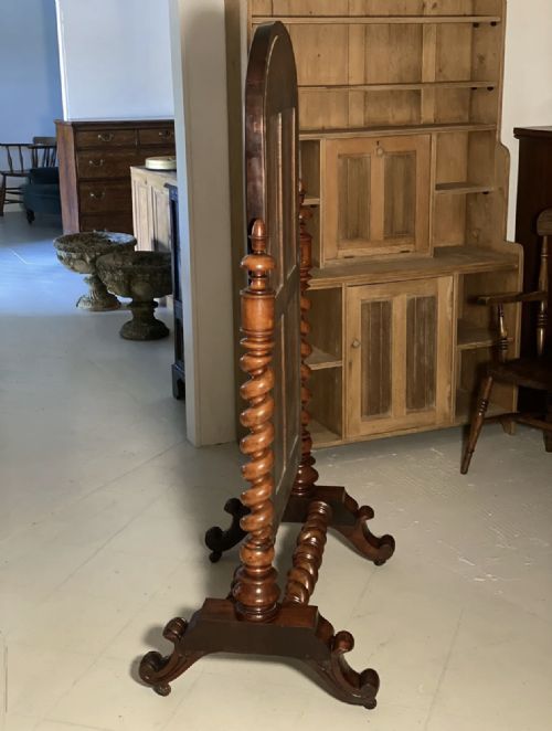 19TH CENTURY LARGE CHEVAL ANTIQUE MIRROR - ADDITIONAL PHOTO 3