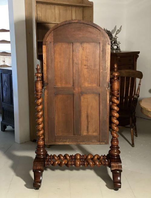 19TH CENTURY LARGE CHEVAL ANTIQUE MIRROR - ADDITIONAL PHOTO 4