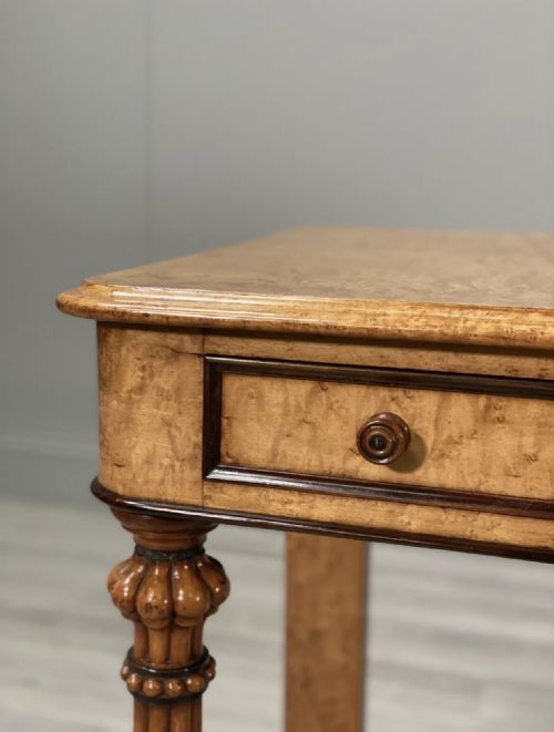 19TH CENTURY BIRDS EYE MAPLE CONSOLE TABLE - ADDITIONAL PHOTO 8