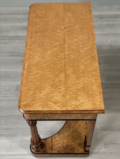 19TH CENTURY BIRDS EYE MAPLE CONSOLE TABLE - ADDITIONAL PHOTO 11