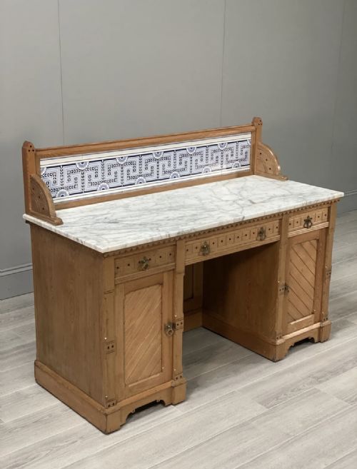 19TH CENTURY AESTHETIC MOVEMENT ASH WASHSTAND - ADDITIONAL PHOTO 6