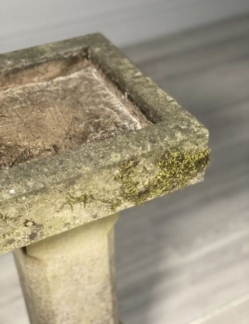 ANTIQUE WEATHERED YORK STONE BIRD BATH - ADDITIONAL PHOTO 1