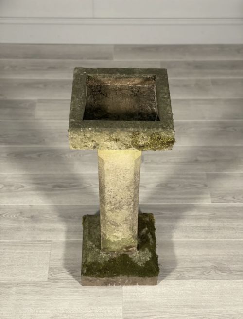 ANTIQUE WEATHERED YORK STONE BIRD BATH - ADDITIONAL PHOTO 2