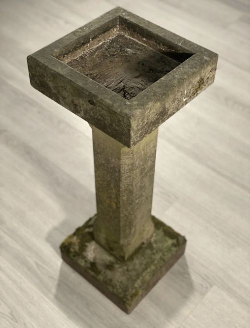 ANTIQUE WEATHERED YORK STONE BIRD BATH - ADDITIONAL PHOTO 5