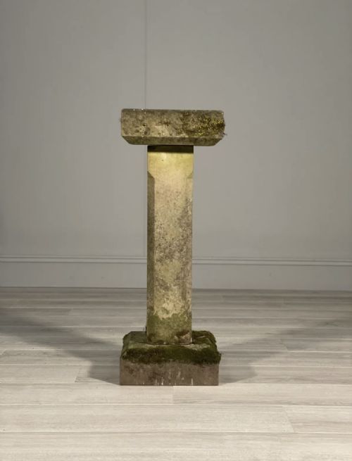 ANTIQUE WEATHERED YORK STONE BIRD BATH - ADDITIONAL PHOTO 9
