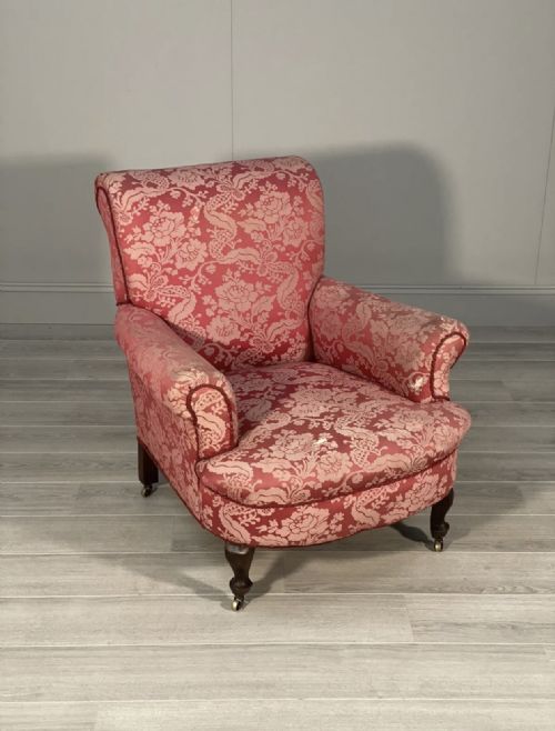 A DEEP SEATED 19TH CENTURY COUNTRY HOUSE ARMCHAIR - ADDITIONAL PHOTO 4