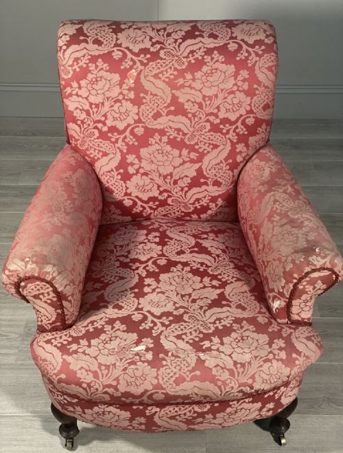 A DEEP SEATED 19TH CENTURY COUNTRY HOUSE ARMCHAIR - ADDITIONAL PHOTO 7