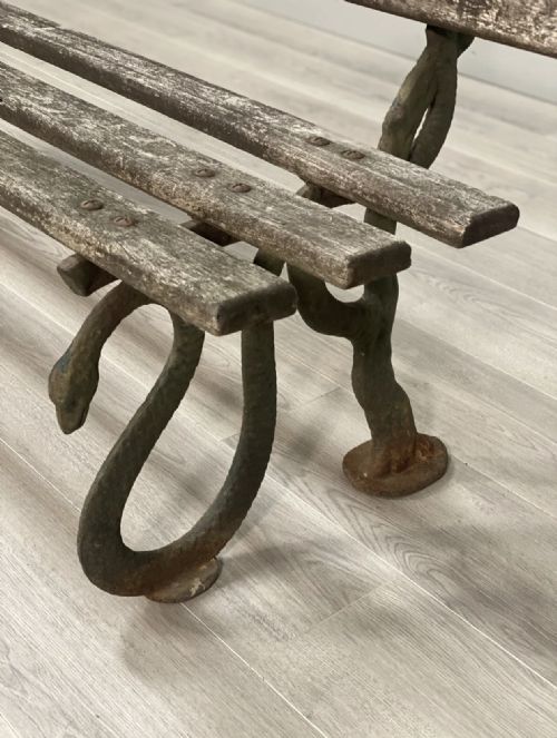19TH CENTURY SERPENT GARDEN BENCH IN ORIGINAL CONDITION - ADDITIONAL PHOTO 6