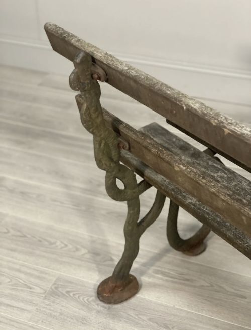 19TH CENTURY SERPENT GARDEN BENCH IN ORIGINAL CONDITION - ADDITIONAL PHOTO 9
