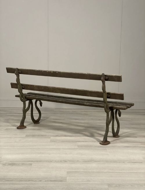 19TH CENTURY SERPENT GARDEN BENCH IN ORIGINAL CONDITION - ADDITIONAL PHOTO 11
