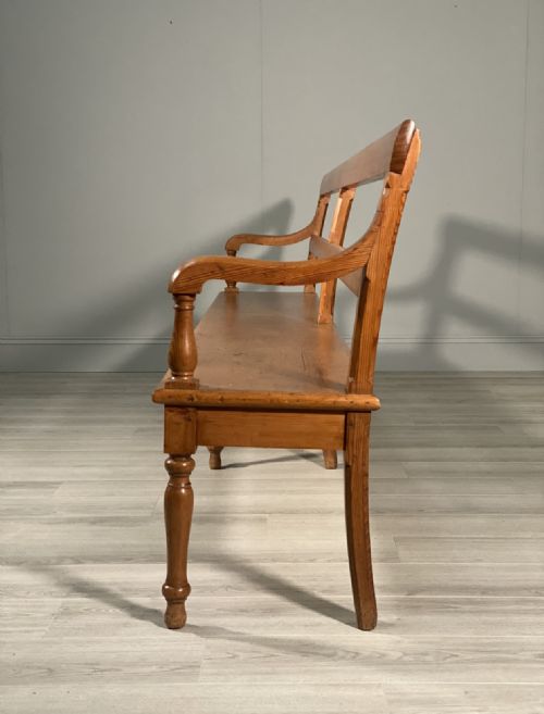LARGE 19TH CENTURY PINE BENCH - ADDITIONAL PHOTO 11