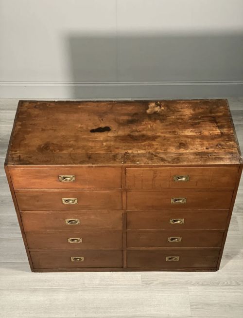 LARGE 19TH CENTURY BANK OF DRAWERS - ADDITIONAL PHOTO 9