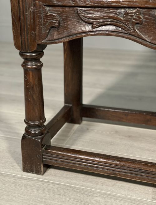 SMALL 17TH CENTURY STYLE CARVED OAK CABINET - ADDITIONAL PHOTO 7