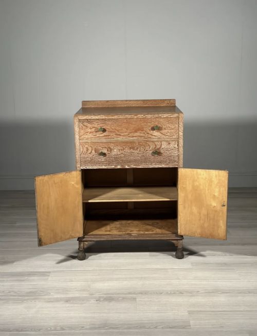 LIMED OAK ART DECO CABINET - ADDITIONAL PHOTO 2