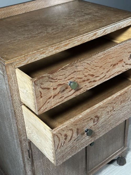 LIMED OAK ART DECO CABINET - ADDITIONAL PHOTO 7
