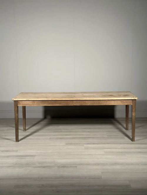 ANTIQUE SYCAMORE TOP FRENCH DINING TABLE - ADDITIONAL PHOTO 2