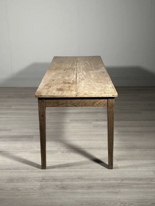 ANTIQUE SYCAMORE TOP FRENCH DINING TABLE - ADDITIONAL PHOTO 4