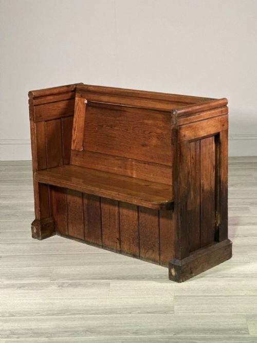 SMALL ANTIQUE CHURCH PEW - ADDITIONAL PHOTO 1