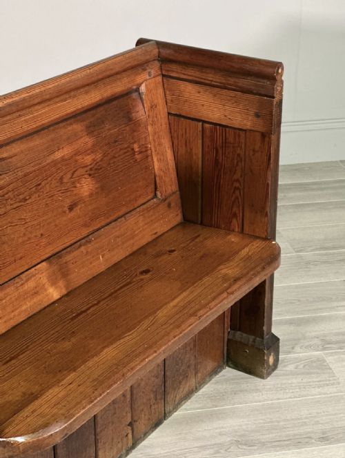 SMALL ANTIQUE CHURCH PEW - ADDITIONAL PHOTO 2