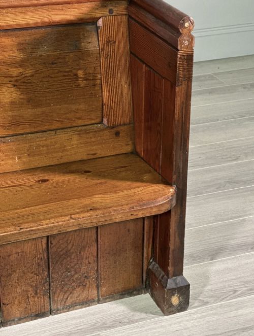 SMALL ANTIQUE CHURCH PEW - ADDITIONAL PHOTO 4