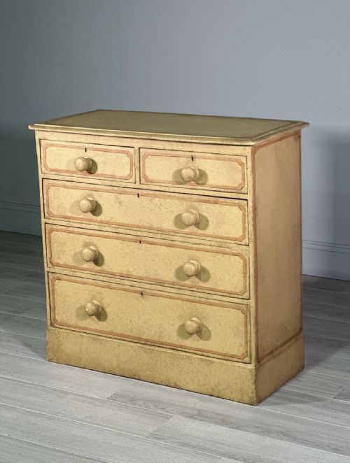 19TH CENTURY PINE CHEST OF DRAWERS IN ORIGINAL PAINT - ADDITIONAL PHOTO 1