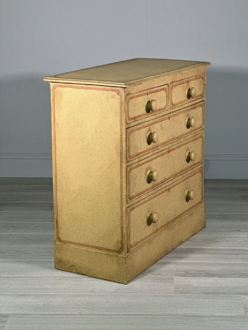 19TH CENTURY PINE CHEST OF DRAWERS IN ORIGINAL PAINT - ADDITIONAL PHOTO 2