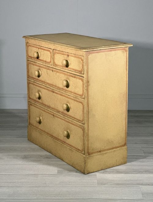 19TH CENTURY PINE CHEST OF DRAWERS IN ORIGINAL PAINT - ADDITIONAL PHOTO 4