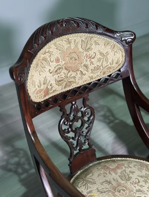 A PAIR OF MAHOGANY ARMCHAIRS BY J H PEVELER C1900 - ADDITIONAL PHOTO 2